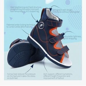 Princepard big Kids sandals Orthopedic Shoes non slip  size 2.5 US /34 EU NWT